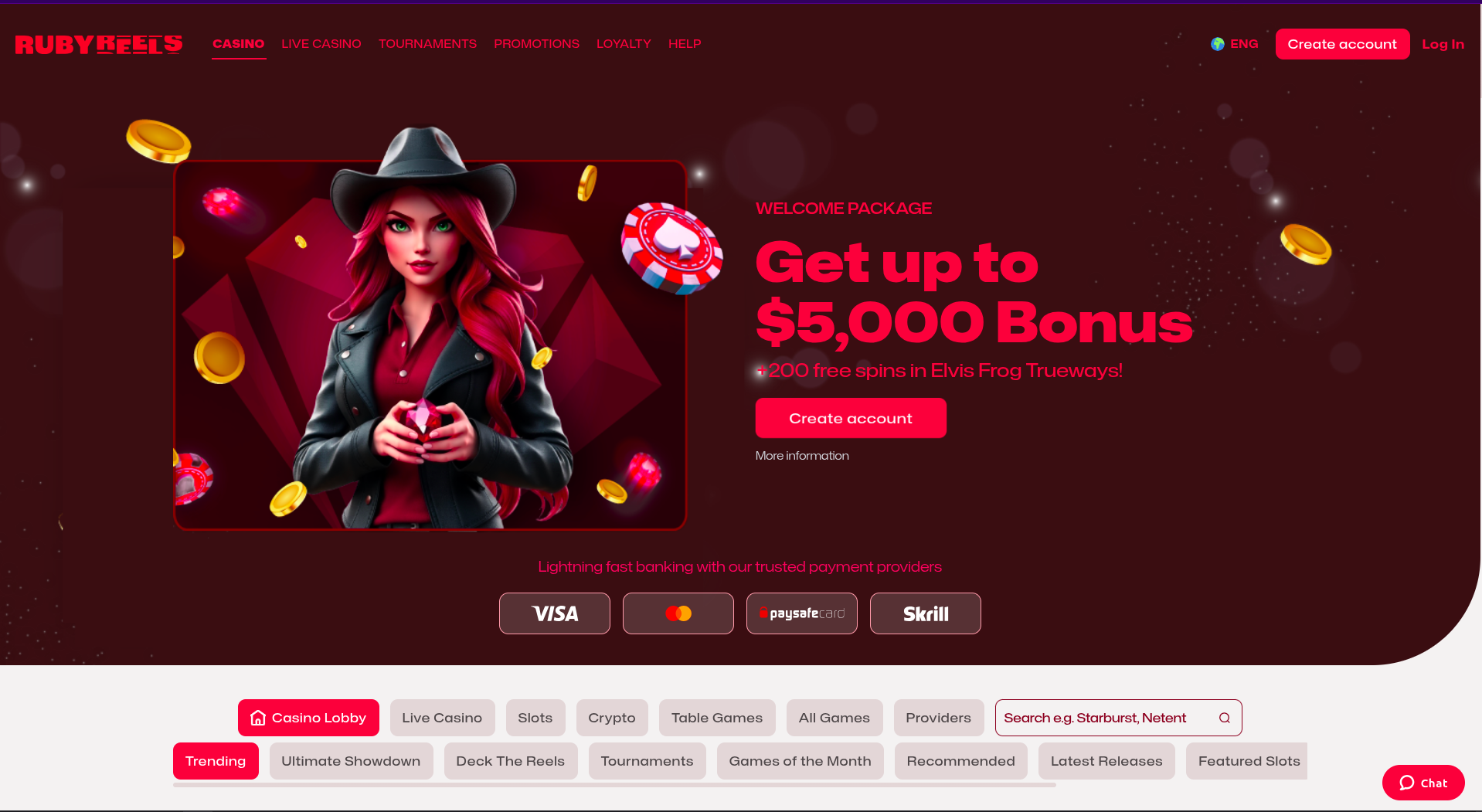 RubyReels Casino Game Lobby